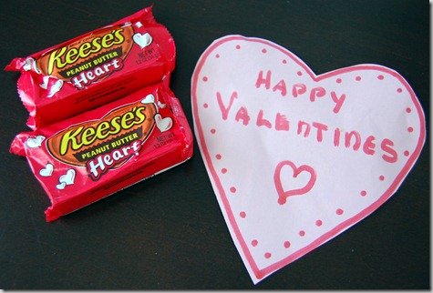 happy valentines card and chocolates