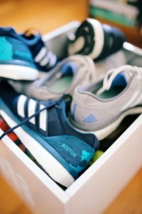 box of adidas running shoes