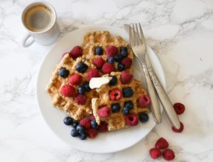 waffles the butter and berries on top