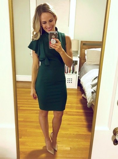 Green Cocktail Dress For Christmas | A Foodie Stays Fit