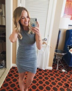 gray ruched dress