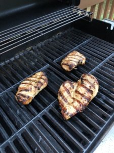grilled chicken on a gas grill