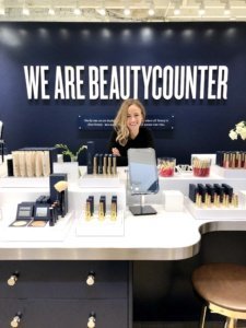 blonde woman in beautycounter soho new york city store