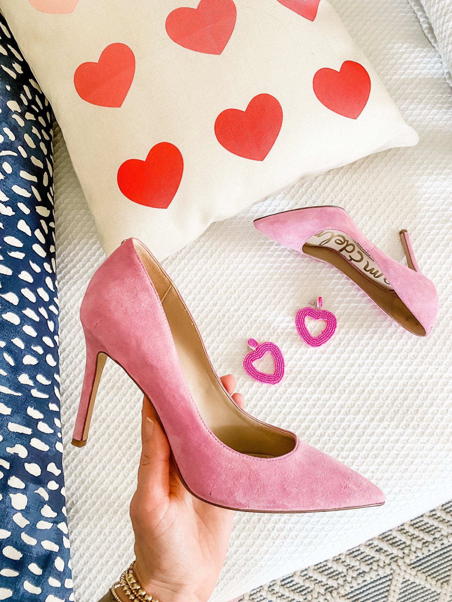 pink suede heels