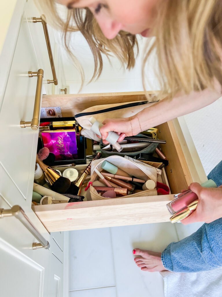 makeup in drawer